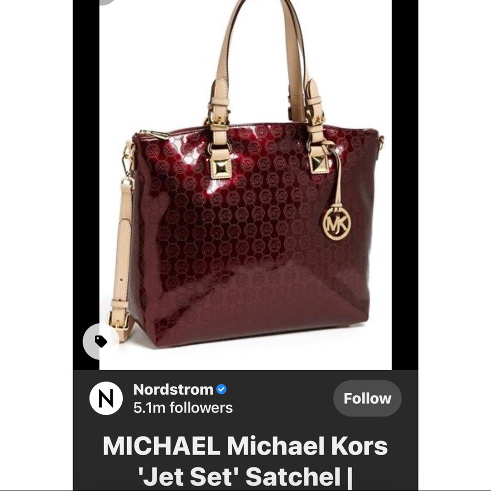 Gorgeous Red/Burgundy Large Michael Kors Purse - Picture 9 of 12